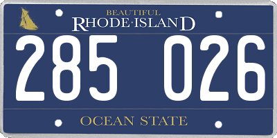 RI license plate 285026