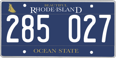 RI license plate 285027
