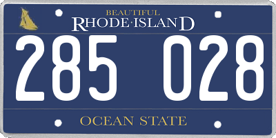 RI license plate 285028