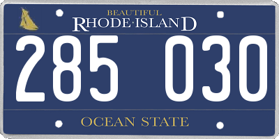 RI license plate 285030