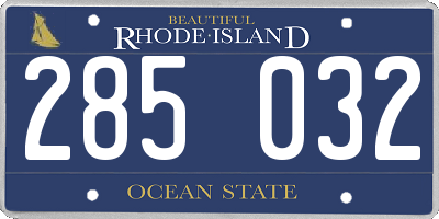 RI license plate 285032
