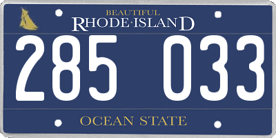 RI license plate 285033