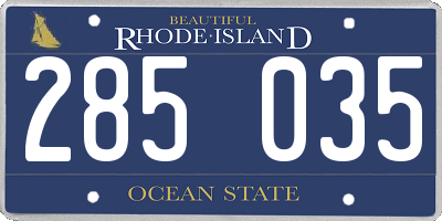 RI license plate 285035