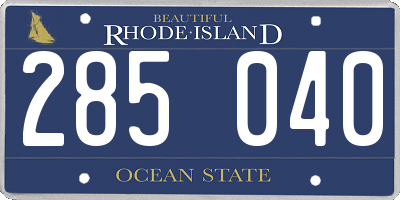 RI license plate 285040