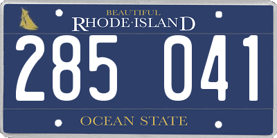 RI license plate 285041