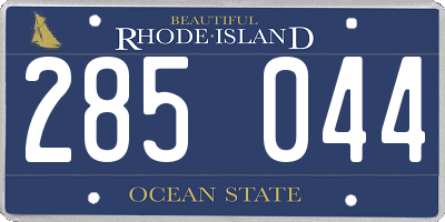 RI license plate 285044