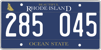 RI license plate 285045