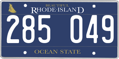 RI license plate 285049