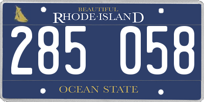 RI license plate 285058