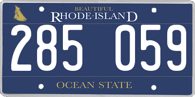 RI license plate 285059