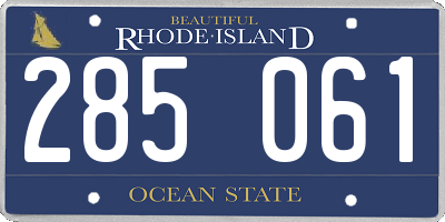 RI license plate 285061