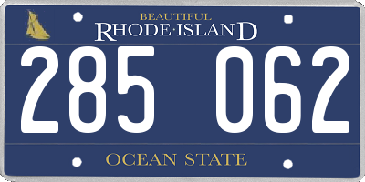 RI license plate 285062