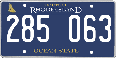 RI license plate 285063