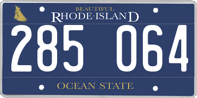 RI license plate 285064