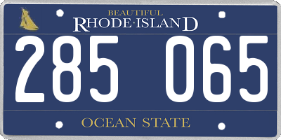 RI license plate 285065