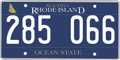 RI license plate 285066