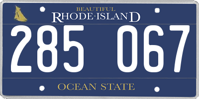 RI license plate 285067