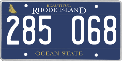 RI license plate 285068