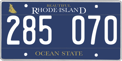 RI license plate 285070