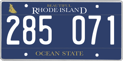 RI license plate 285071