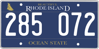 RI license plate 285072