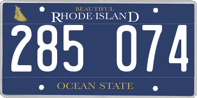 RI license plate 285074