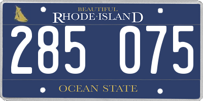 RI license plate 285075