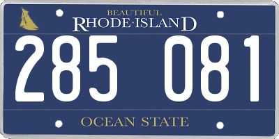 RI license plate 285081