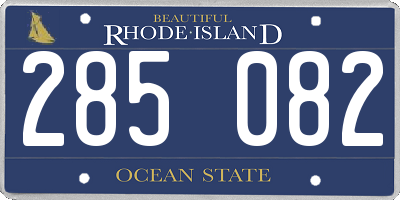 RI license plate 285082