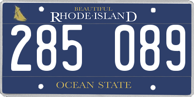 RI license plate 285089