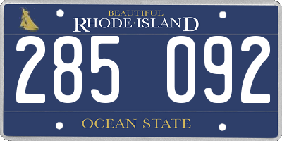 RI license plate 285092