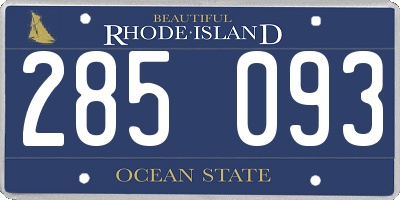 RI license plate 285093