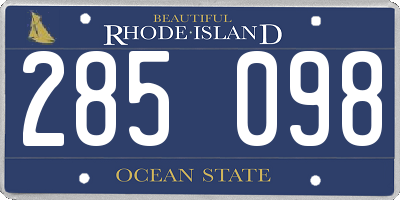 RI license plate 285098