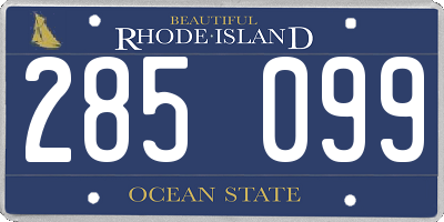 RI license plate 285099