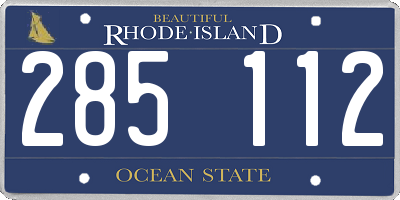 RI license plate 285112