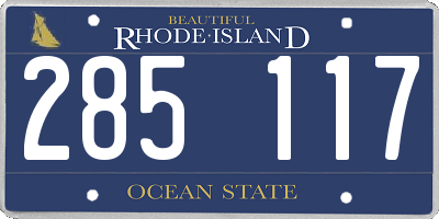 RI license plate 285117