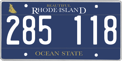 RI license plate 285118