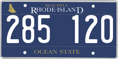 RI license plate 285120