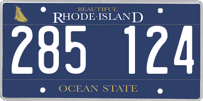 RI license plate 285124