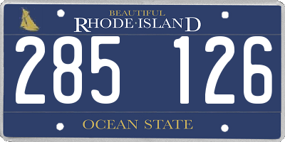 RI license plate 285126