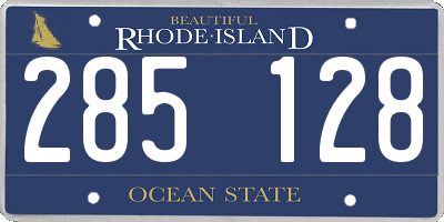 RI license plate 285128