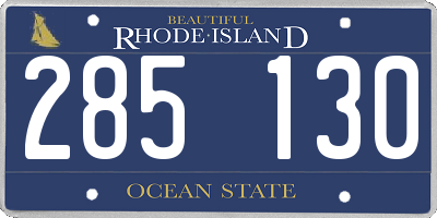 RI license plate 285130
