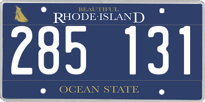 RI license plate 285131