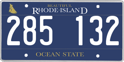 RI license plate 285132