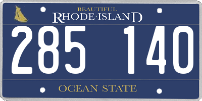 RI license plate 285140