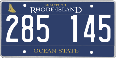 RI license plate 285145