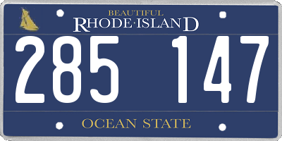 RI license plate 285147