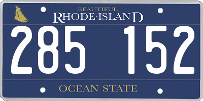 RI license plate 285152