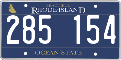 RI license plate 285154