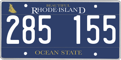RI license plate 285155